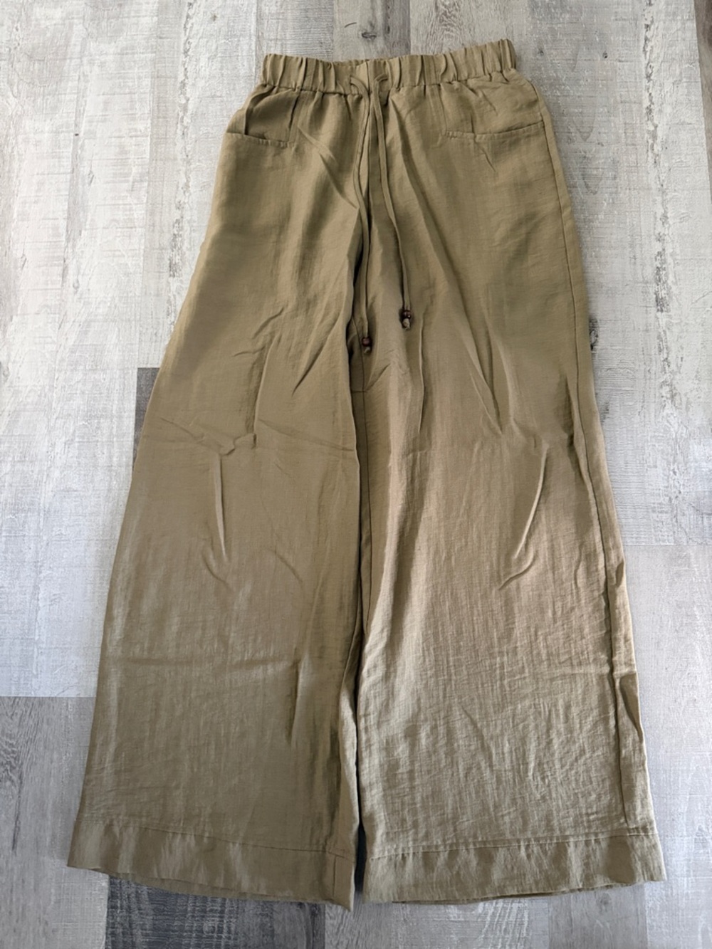 BALTICBORN Wide-Leg Drawstring Pants - Olive size M